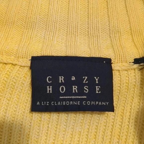Crazy Horse Knit Yellow zip up floral sweater - Picture 5 of 5